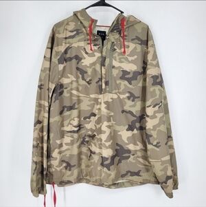 Gap Camouflage Camo Half Zip Windbreaker Jacket Medium / Large M/L Drawstring